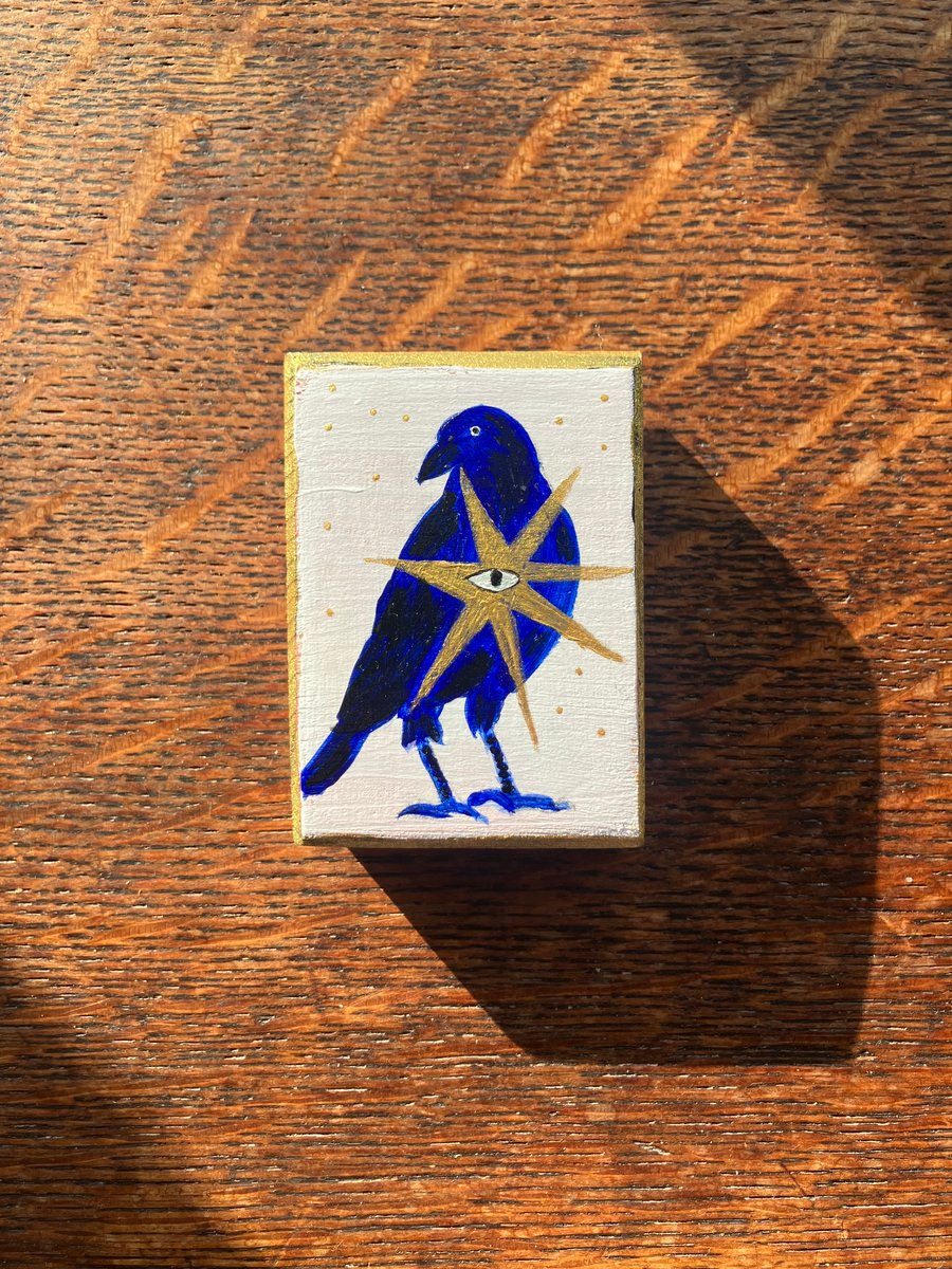 Stella Corvus, small painting on wood 