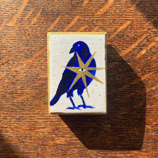 Stella Corvus, small painting on wood 