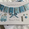 Personalised Handmade 1st Birthday Card Son Grandson 1st Gift Boxed Any Age