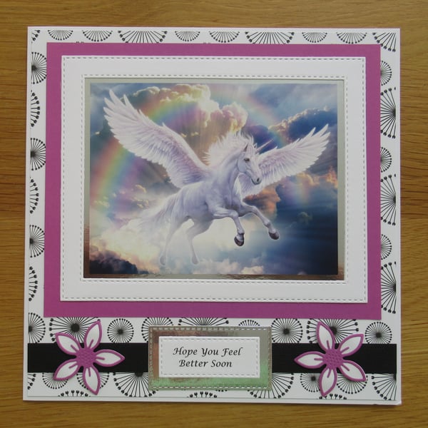 Unicorn - Feel Better Soon - Large Card (19x19cm)