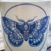 Handmade Porcelain Votive - with Moth illustration
