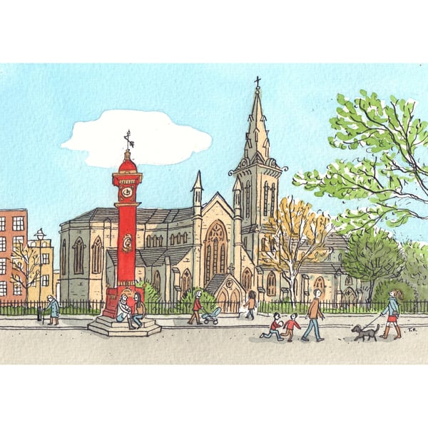 Christ Church Highbury and Clocktower, A5