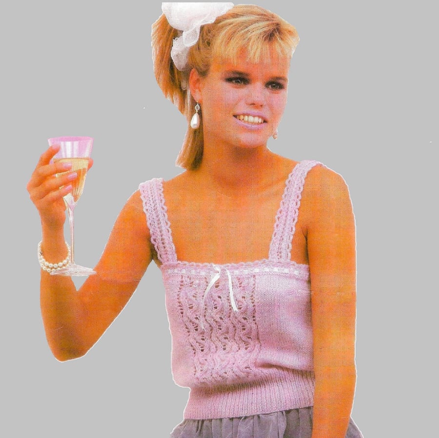 VINTAGE KNITTING PATTERN PDF Camisole Evening Top