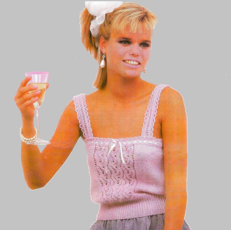 VINTAGE KNITTING PATTERN PDF Camisole Evening Top