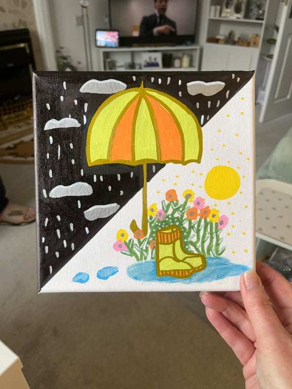 Umbrella & wellies picture 