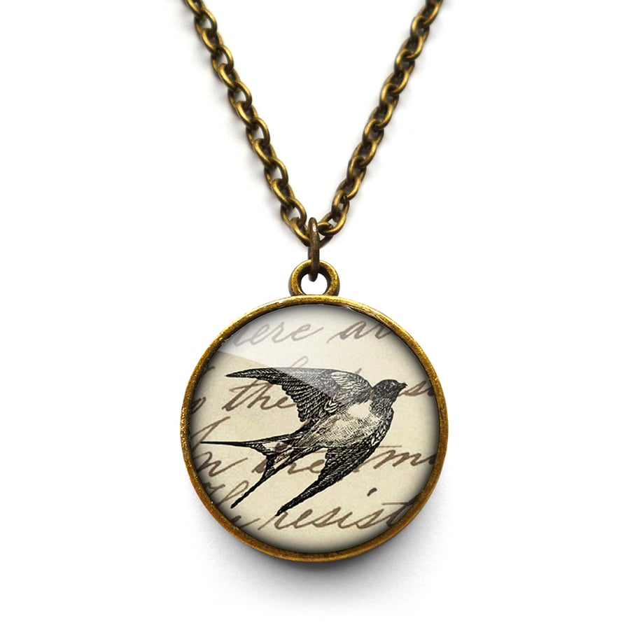 Vintage Swallow Necklace (ER05)