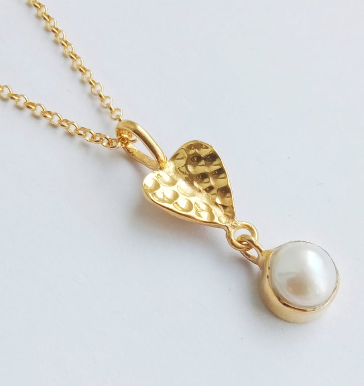 Origami Heart Necklace 925 with 18kt Gold Plate