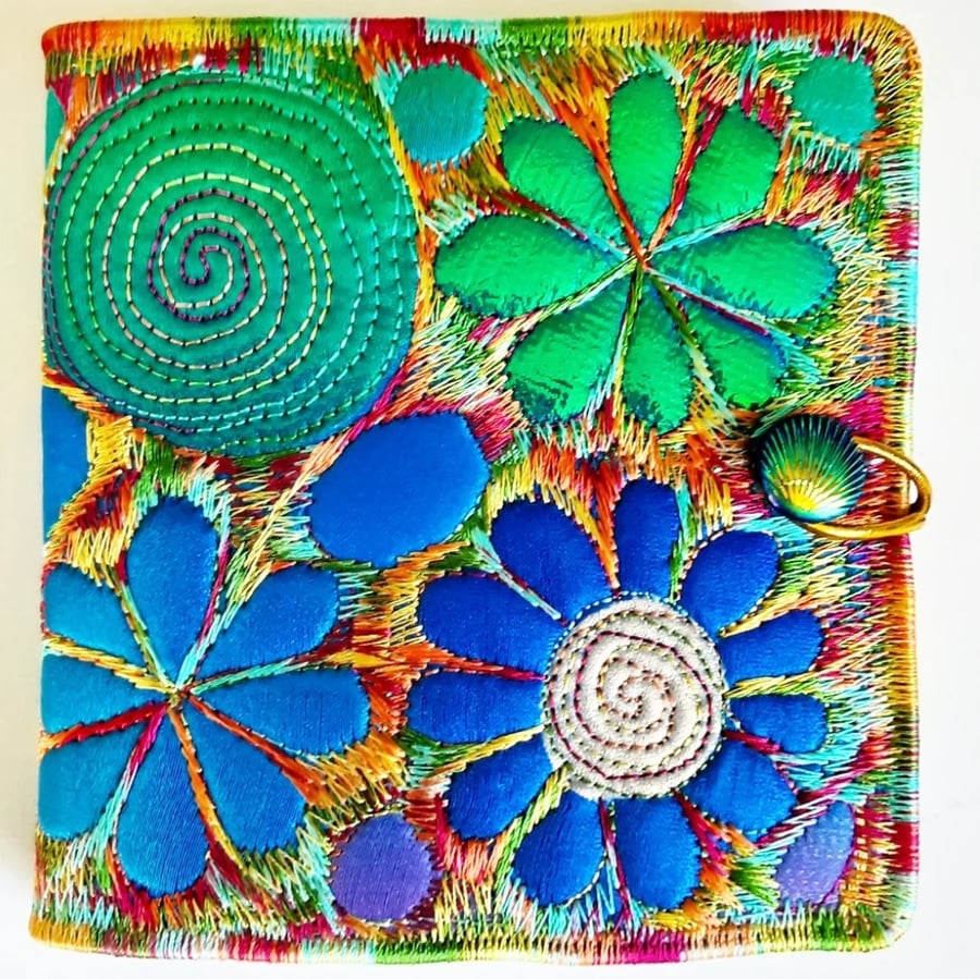 Sewing Needle Case with Free Machine Embroidery 