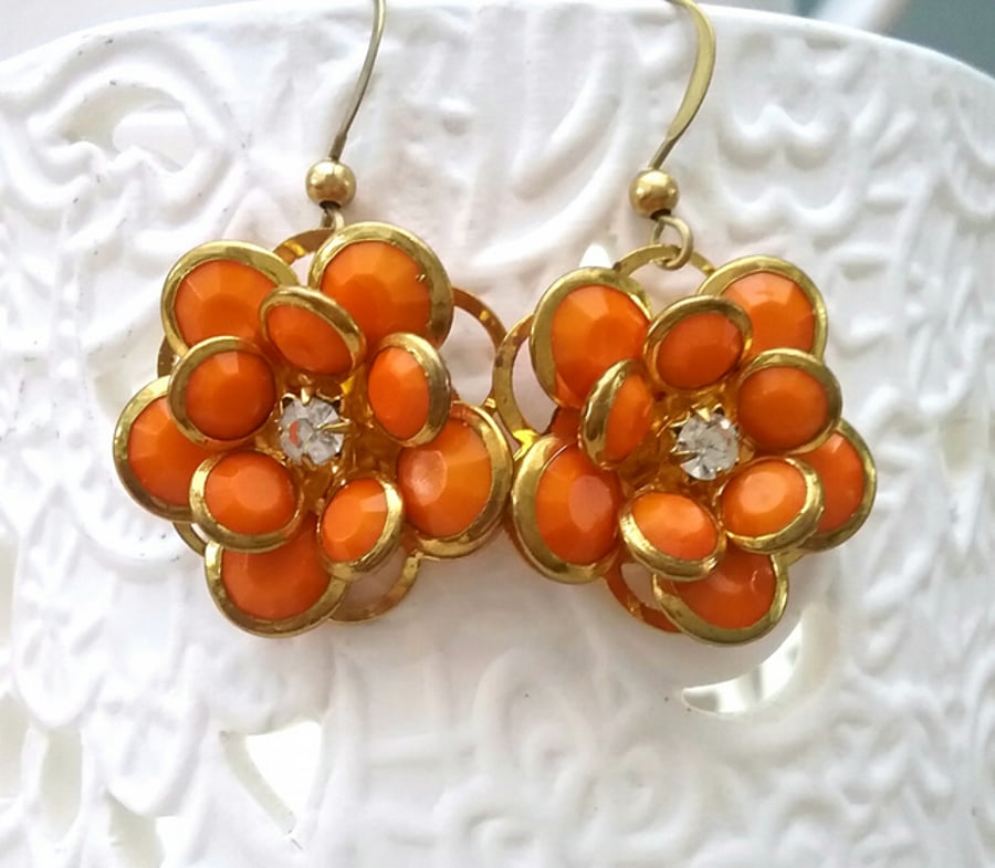 Vintage Orange Earrings 