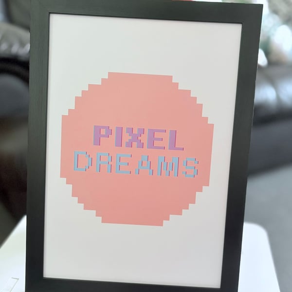 A4 Pixel Art Framed Print