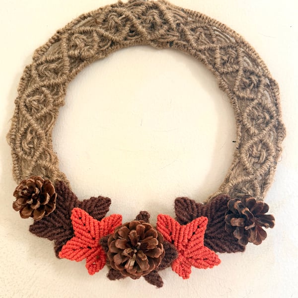 Autumn Macrame wreath, cosy home, wall decor, includes Free UK delivery