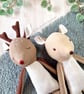 PDF Deer Doll Sewing PATTERN, 2 Styles of Fabric Reindeer or Doe Stuffed Animals