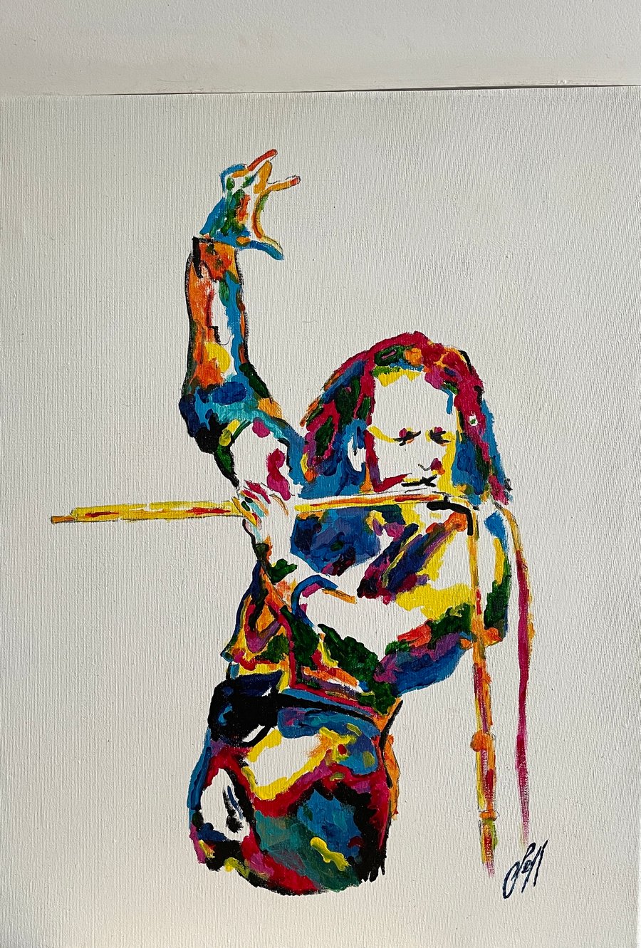 Original Acrylic Painting 16"x19" Rock Home Decor Art Gift