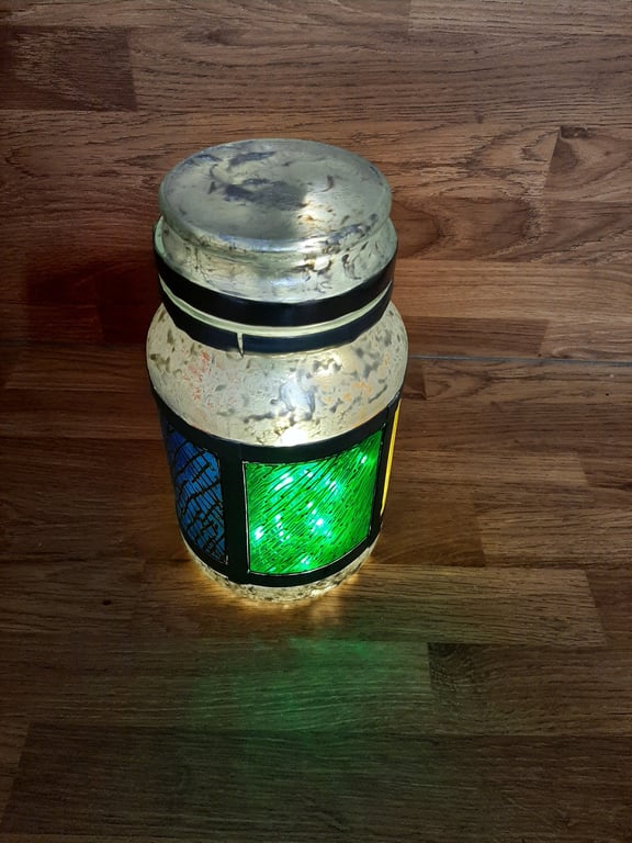 Multi coloured panel Stained glass themed nightlight