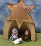 Holy Family Nativity Set Crib with Figures OOAK Sculpt by Ann Galvin - Image 4