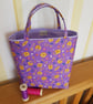 Reusable fabric gift bag; magic key on lilac - Image 4
