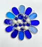 Stained Glass Bead Daisy Suncatcher - Daisy - Handmade Window Decoration - Blue - Image 4