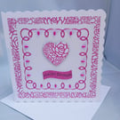 Card, Birthday, Butterfly, Embroidered with Beads