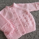 16" Baby Pink Bobble Cardigan