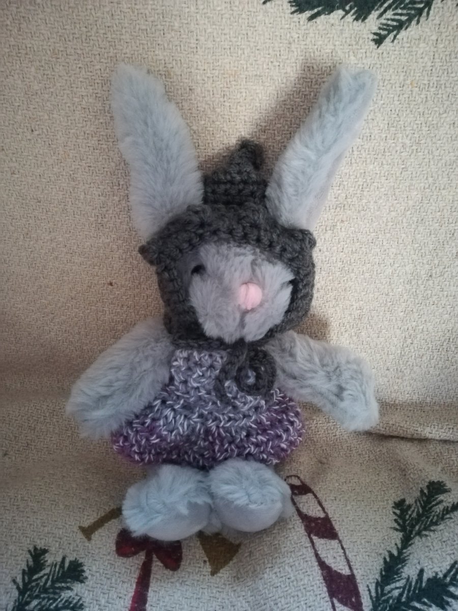 Bunny with Crochet Outfit 