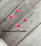 Pink Faux Pearl Drop Earrings on Hypoallergenic Ear Wires - Image 2