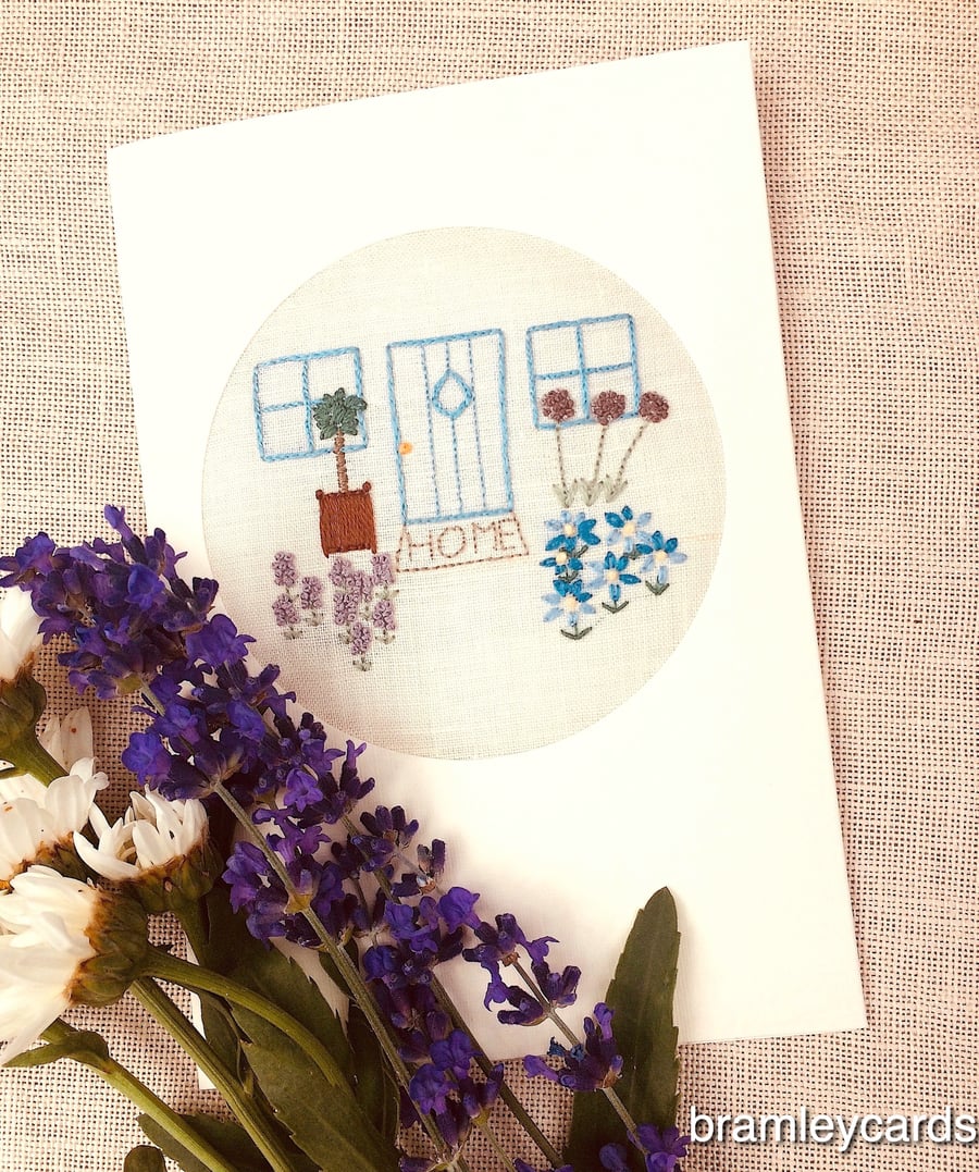 Embroidered New Home Card