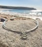 Coastal Sand Collar Sterling Silver Charm Bangle - Image 4