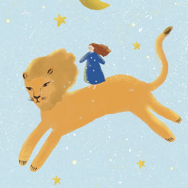 A4 Fine Art Nursery Print Titled Courage