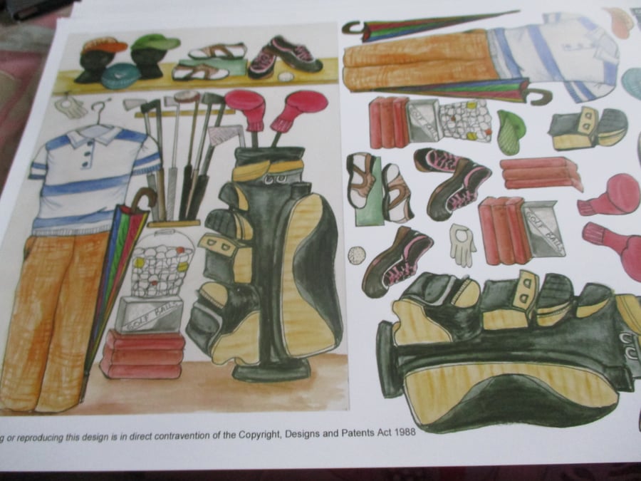 Golfing Decoupage Kit
