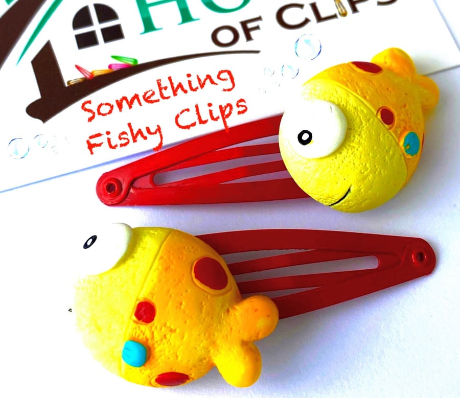 Something Fishy Clips x2 - Fish Hair Clips - Underwater Hair Clips - Fun Barrett