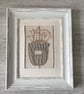 Hand Embroidered Framed Seedhead Textile Picture - Image 3