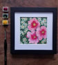 Whimsical Painting of Roses and Chamomile framed original artwork 