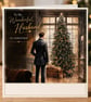 Personalised Art Deco Gatsby Christmas Card for Husband, A5