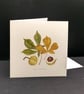 Horse chestnut greetings card