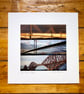‘The Forth Bridges’ Signed Mounted square Print 30 x 30cm FREE DELIVERY - Image 2