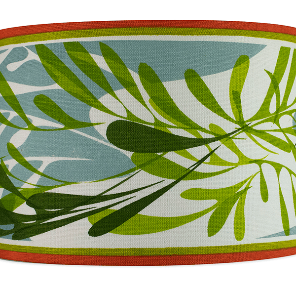 Perfectly Imperfect - Hand printed 30cm diameter  lampshade. Green, orange, blue