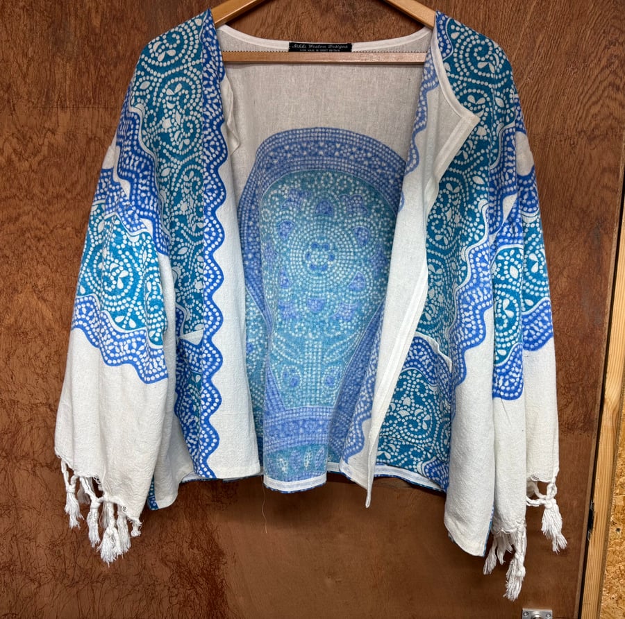 Summer kimono spring lightweight vintage tablecloth jacket 