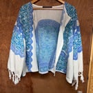 Summer kimono spring lightweight vintage tablecloth jacket 