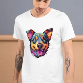 Collie Dog design white T-shirt