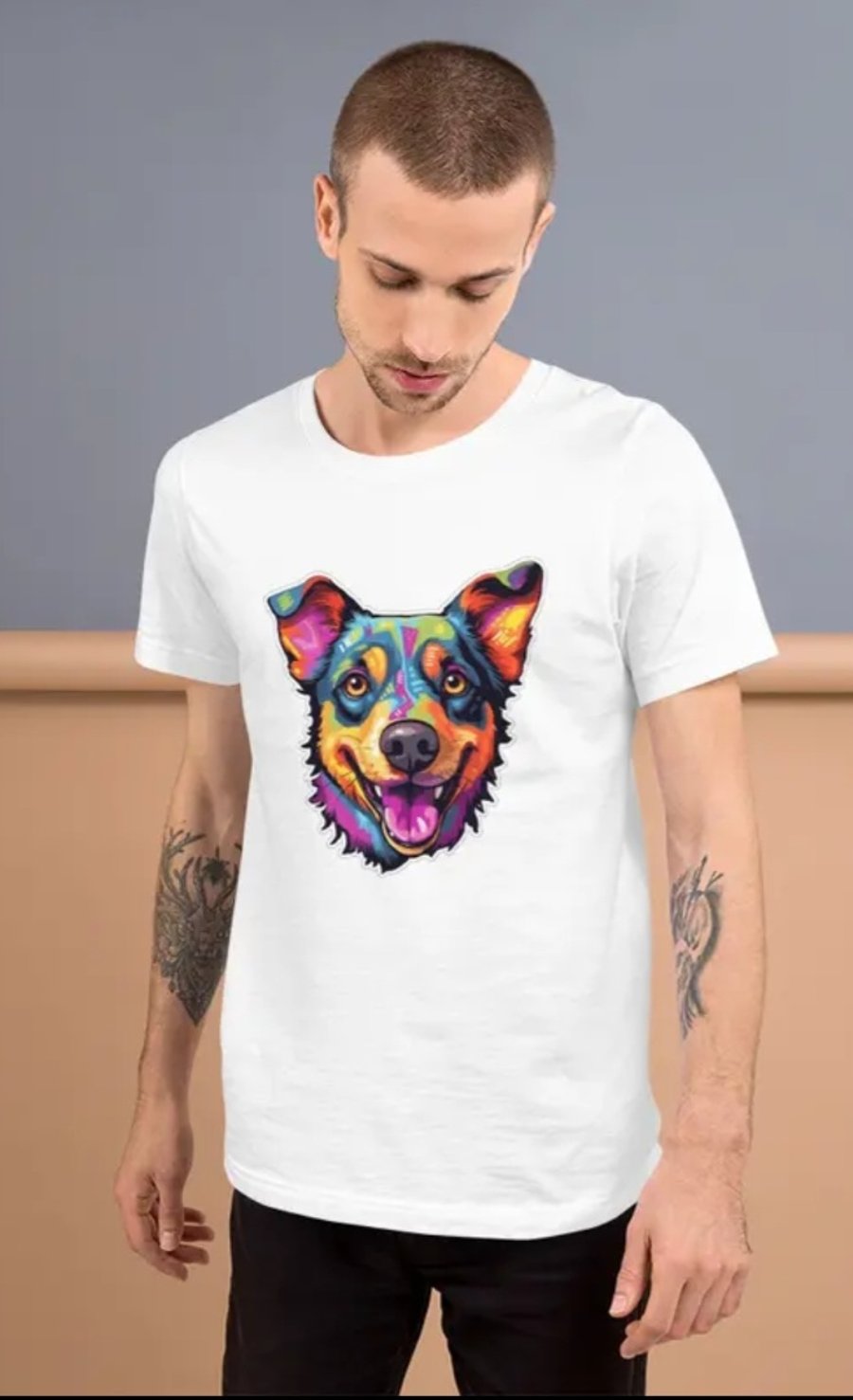 Collie Dog design white T-shirt