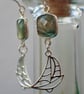 'Sail Away' sailing boat and labradorite dangle earrings - Image 2