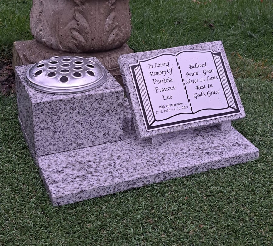 Memorial Grave Stone Marker Personalised Granite Cemetery Headstone  Plaque 