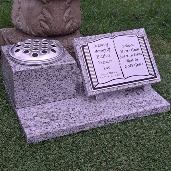 Memorial Grave Stone Marker Personalised Granit... - Folksy