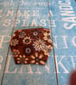 Wide fabric cuff bracelet in retro brown design - Image 3