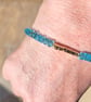 Neon Apatite Bracelet with feature Gold Bar. Handmade - Image 7