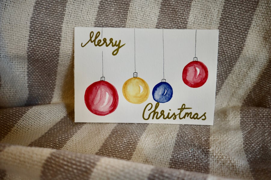 Merry Christmas bauble Postcard
