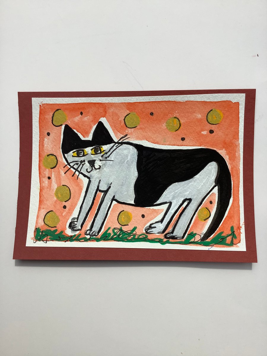 Original cat painting. Mummy. Cats. Pets. Animals. Cat lover 