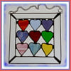 9 Valentine Rainbow Love Hearts Stained Glass Suncatcher