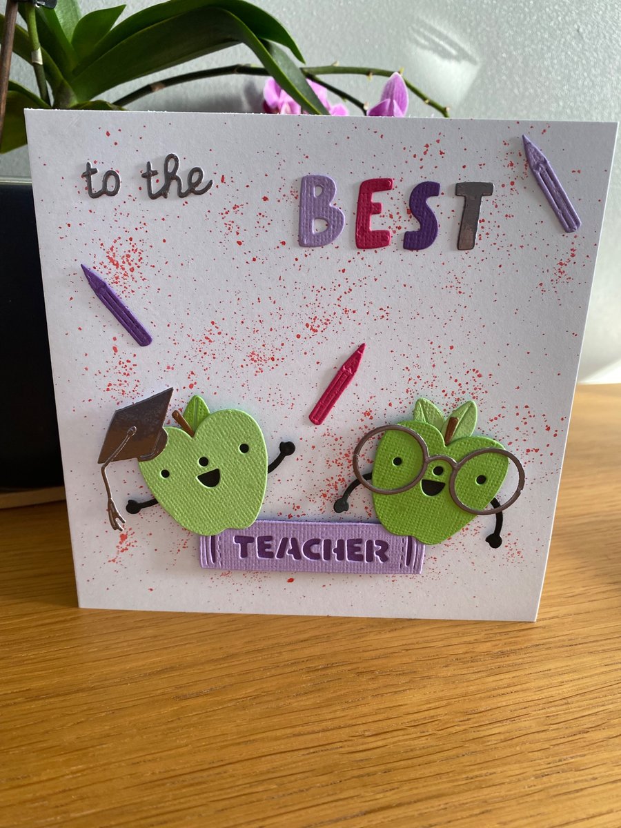 Handmade "To the Best Teacher" Card