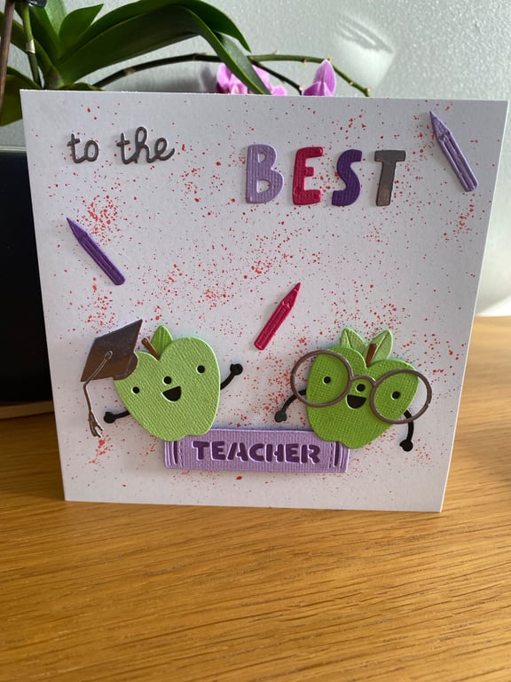 Handmade "To the Best Teacher" Card